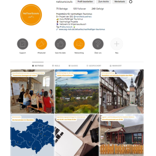 Instagram Account natourscouts Projektbüro für nachhaltigen Tourismus Standortentwicklungsgesellschaft