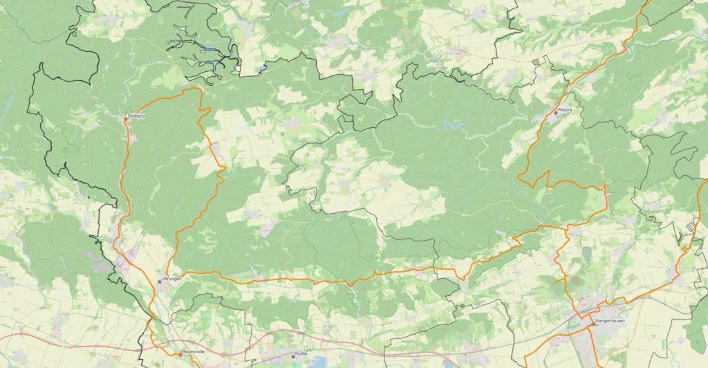 voraussichtlicher Verlauf Kupferspuren Radweg Gemeinde Südharz 2025, ©SEG voraussichtlicher Verlauf des Kupferspuren Radweges in der Gemeinde Südharz 2025